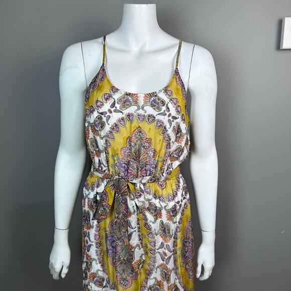 Anthropologie Akemi + Kin maxi dress Medium strappy gold blouson lightweight NWT - Picture 8 of 16